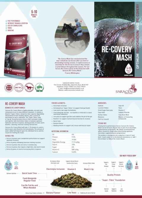 SARACEN Re - covery Mash 20kg - mesz dla koni o smaku bananowym SARACEN Re - covery Mash 20kg - mesz dla koni o smaku bananowym