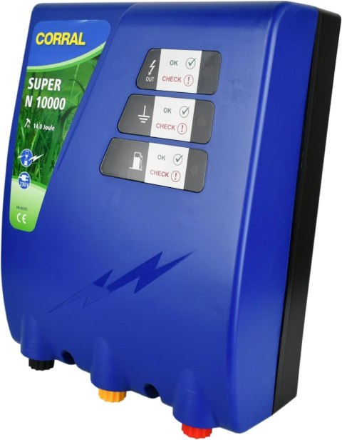 Elektryzator sieciowy Corral N 10000, na dziki, dla koni, byków, bydła, owiec i kóz, 14,0 J Elektryzator sieciowy Corral N 10000, na dziki, dla koni, byków, bydła, owiec i kóz, 14,0 J