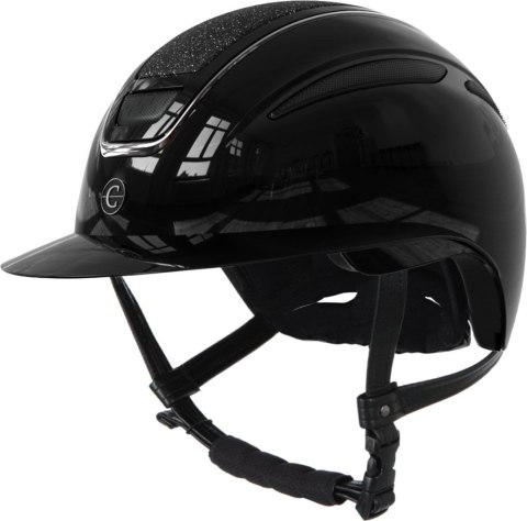 Kask jeździecki Elite Polo, lakierowany czarny, 53-55 cm, Covalliero